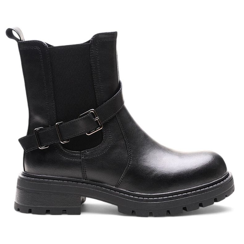 Kožne ženske gležnjače s kopčom, crne Sergio Leone TR719-S crno