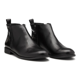 BUTDAM Btz Aurora crne kožne jesenske čizme s ravnom petom crna