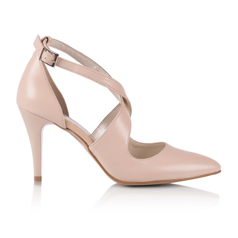 BUTDAM Xena nude puderasto ružičaste plesne štikle s remenčićima ružičasta