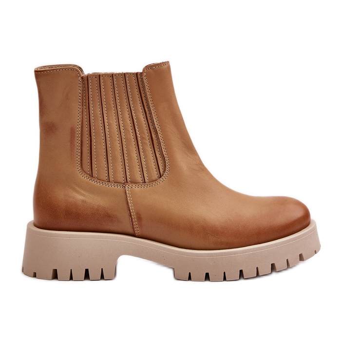 Ženske čizme natikače na ravnu petu Lewski 3611 smeđe smeđa