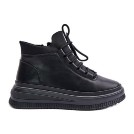 Lagane kožne sportske cipele na Artiker platformi 55C1041 crne crna