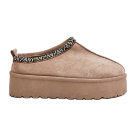 Ženske papuče s platformom i vezom, bež Neroma