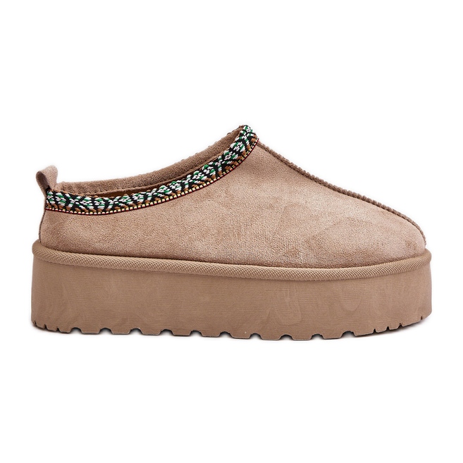 Ženske papuče s platformom i vezom, bež Neroma