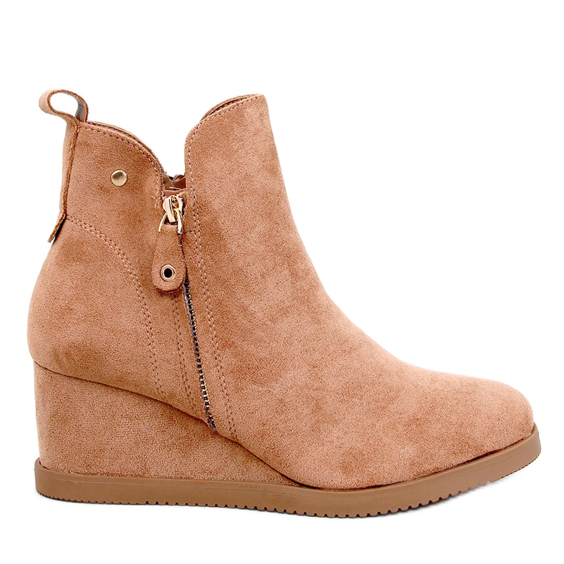 Paxten Camel gležnjače na klin od brušene kože bež