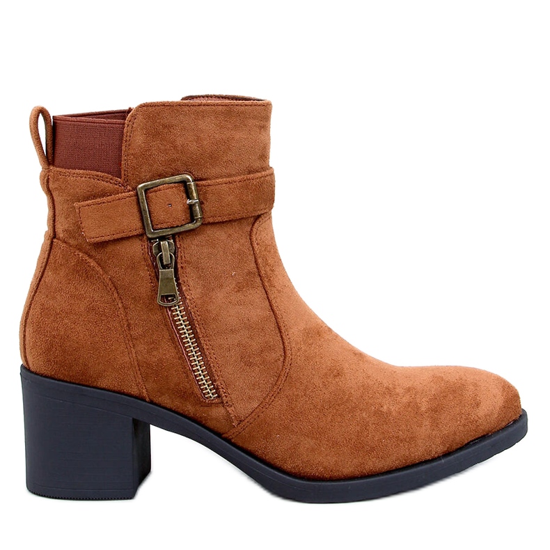 Klasične Irving Camel gležnjače s visokom petom smeđa