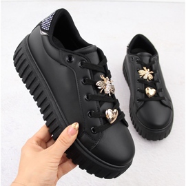 Ženske sportske cipele s platformom, crne NEWS 4756 crna