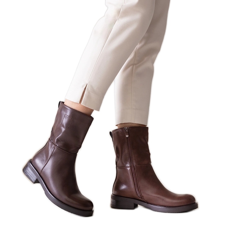 Smeđe klasične gležnjače od Atiena eko kože smeđa