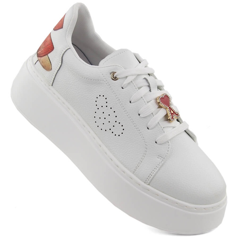 Kožne sportske cipele na platformu bijele boje Vinceza 89101 bijela