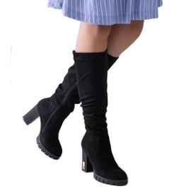 Crne izolirane Ashiva čizme s visokom petom crna