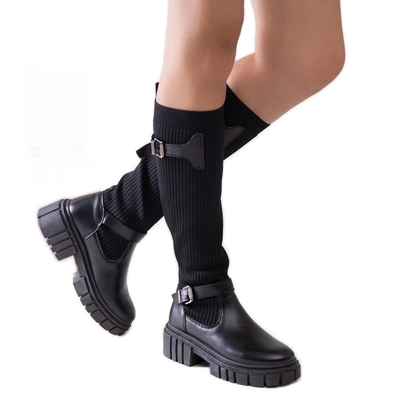 Miste crne natikače s elastičnim gornjim dijelom crno