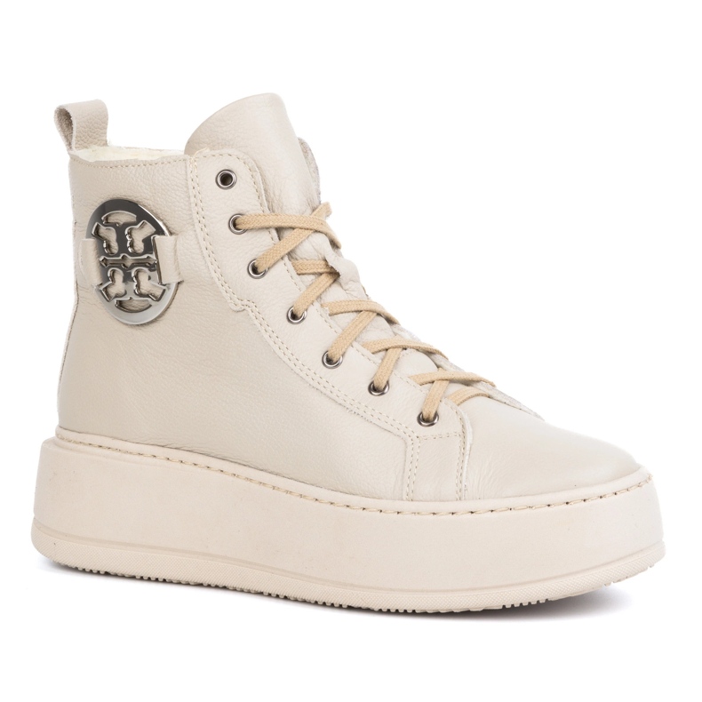 Olivier Ženske izolirane kožne zimske čizme 1174, bež