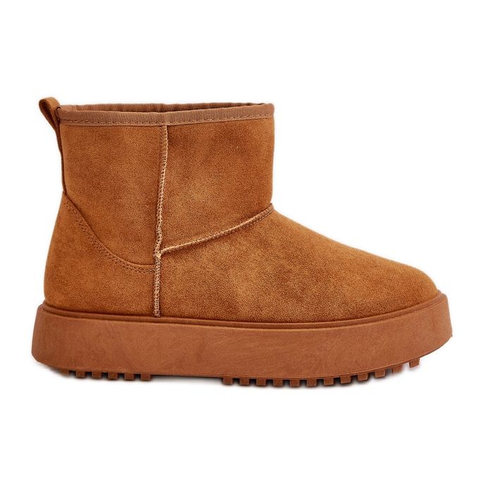 Ženske čizme za snijeg s platformom od Camel Atteria Eco Suede smeđa