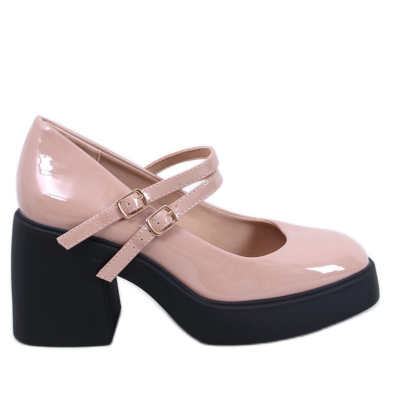 Lorai kaki cipele sa širokom petom bež