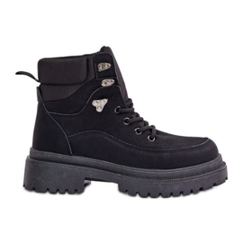 Ženske trapper čizme na vezanje crne Rabaria crna