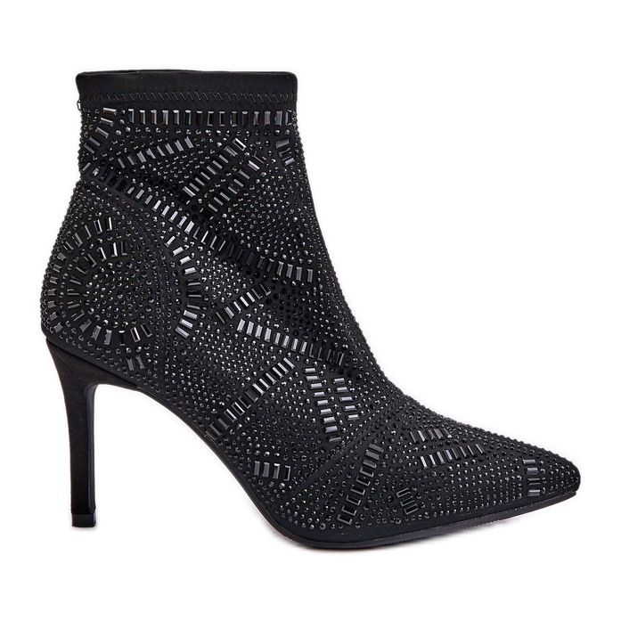 S. BARSKI Natikače Ukrašene gležnjače S.Barski HY42-161 Crne crno