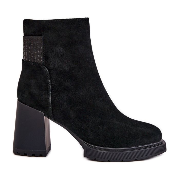 S.Barski Gležnjače s visokom petom izolirane antilopom D&amp;A CR42-106 crne crno