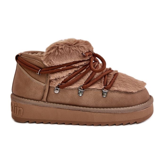 Čizme za snijeg s niskom platformom i krznom D.Franklin DFSH370011 Smeđe smeđa