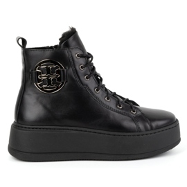 Olivier Ženske izolirane kožne zimske čizme 1174 crne crna