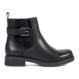 Crne ženske gležnjače s kopčom na nisku petu crna