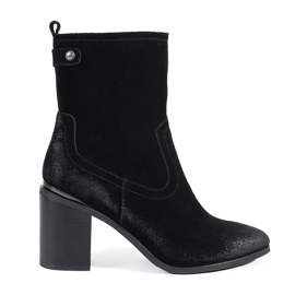 Crne kožne ženske gležnjače Sergio Leone crna