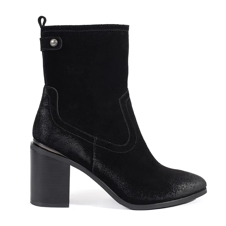 Crne kožne ženske gležnjače Sergio Leone crno