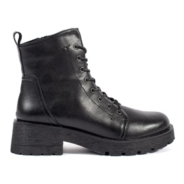 Kožne crne gležnjače s debelim đonom Sergio Leone crna