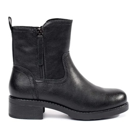 Crne kožne ženske gležnjače Sergio Leone crna