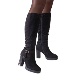 Crne izolirane Alra čizme s visokom petom crna