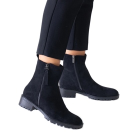 Crne visoke gležnjače na Zahra platformi od eko antilop kože crna