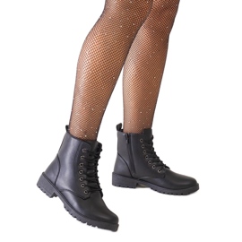 Crne radničke čizme od eko kože na Barosa platformi crna