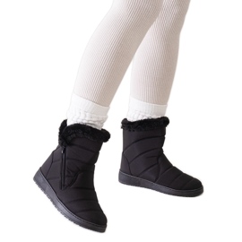 Crne čizme za snijeg ukrašene Khit krznom crna