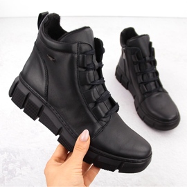 Udobne, izolirane ženske kožne čizme, crne boje Helios 523 crna