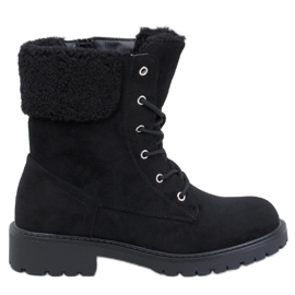 Barkoi Crne gležnjače na vezanje s ovčjom kožom crna