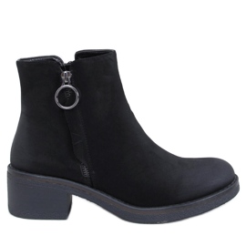 Levere Crne gležnjače s niskom petom od nubuka crna