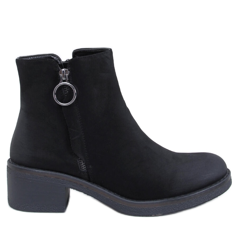 Levere Crne gležnjače s niskom petom od nubuka crno