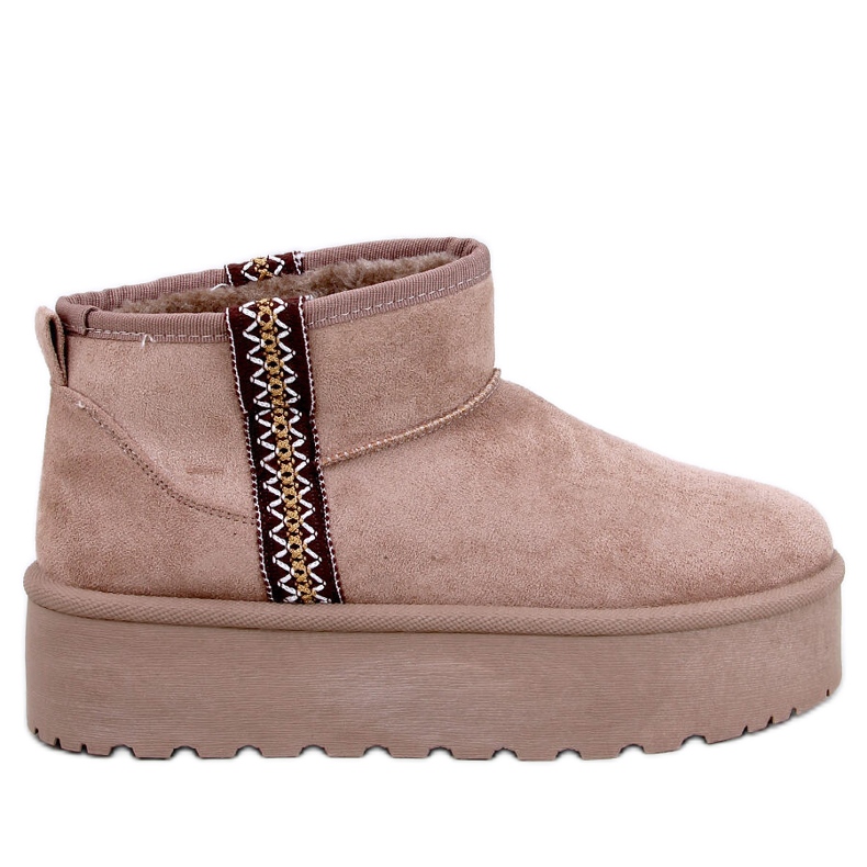 Weyan kaki kratke čizme za snijeg s platformom smeđa