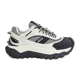 Ženske kožne tenisice na platformi Big Star OO274A220 HI-POLY sustav bijele i crne bijela