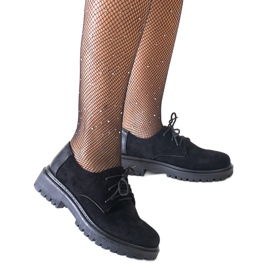 Crne ležerne cipele na vezanje od eko antilop kože Kalila crna