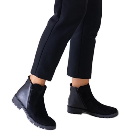 Crne gležnjače s platformom od Kirla eko antilop kože crna