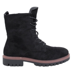 Simmer Crne gležnjače od brušene kože na vezanje crna