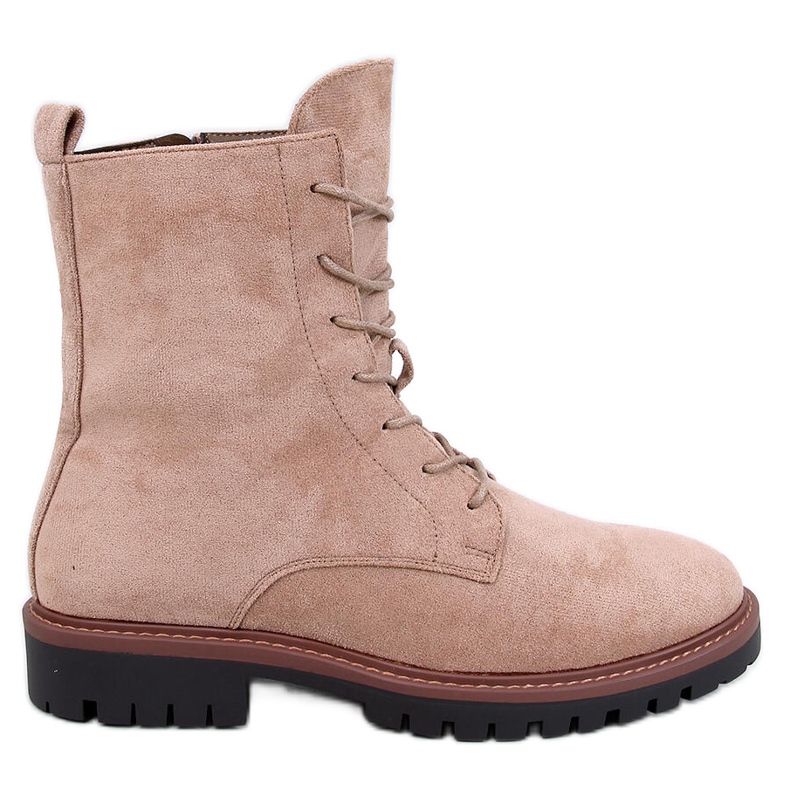 Gležnjače na vezanje od kaki antilopa bež