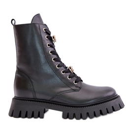 Kožne radne gležnjače s patentnim zatvaračem CheBello 4553 crne crna