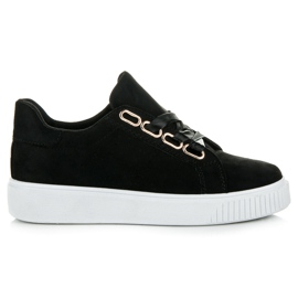 Ideal Shoes Tenisice vezane vrpcom crno