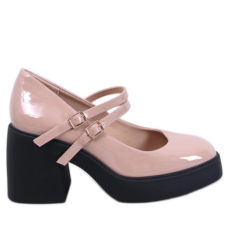 Lorai kaki cipele sa širokom petom - Inello bež