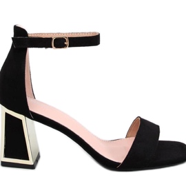 Auguste Crne sandale na visoku petu crna