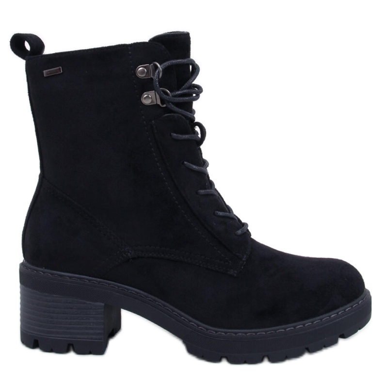 Udobne crne čizme na visoku petu crno