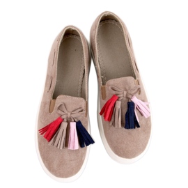 Kaki jesenske tenisice s resicama bež