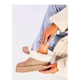 Yogi Khaki kratke čizme za snijeg s krznom - Inello bež