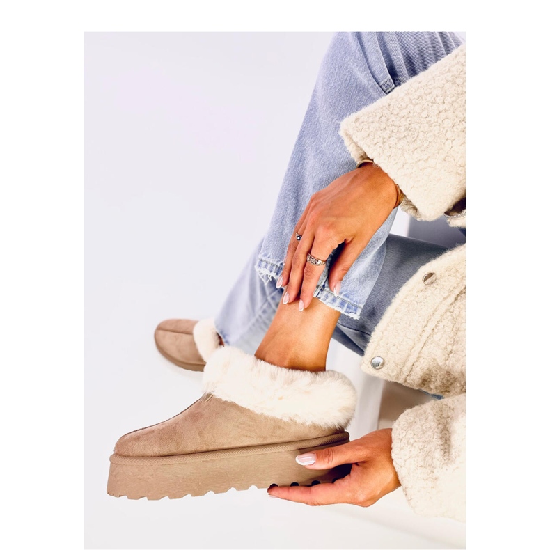 Yogi Khaki kratke čizme za snijeg s krznom - Inello bež