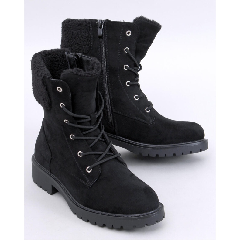 Barkoi Crne gležnjače na vezanje s ovčjom kožom - Inello crno